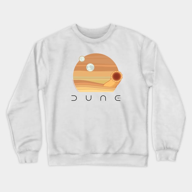 Dune Desert Sandstorm and Sandworm Crewneck Sweatshirt by Markadesign